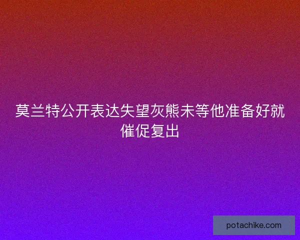 莫兰特公开表达失望灰熊未等他准备好就催促复出