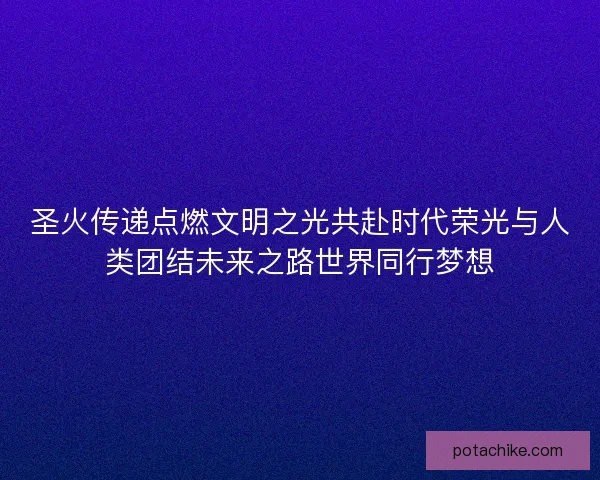 圣火传递点燃文明之光共赴时代荣光与人类团结未来之路世界同行梦想