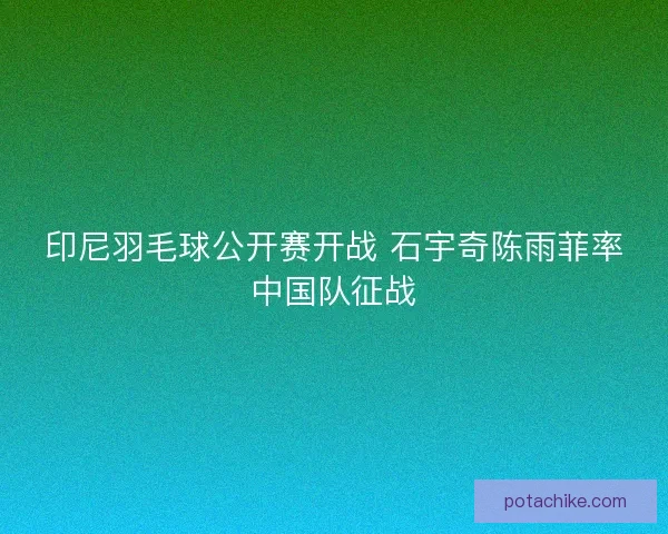 印尼羽毛球公开赛开战 石宇奇陈雨菲率中国队征战 印尼羽毛球公开赛开战 石宇奇陈雨菲率中国队征战